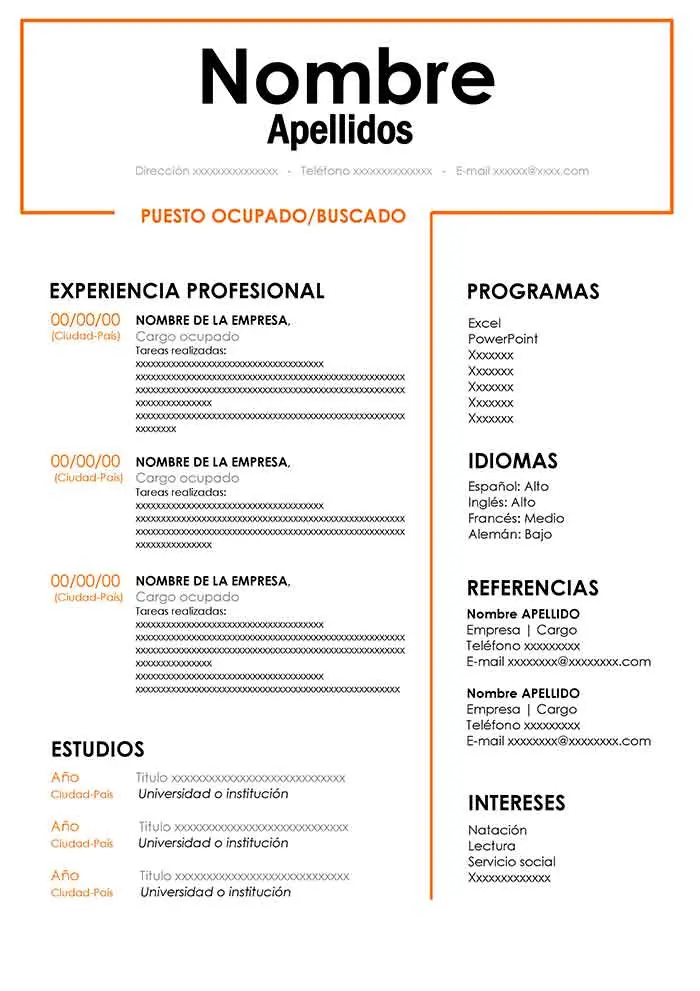 El Curriculum perfecto