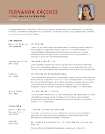 Modelo de Curriculum de Enfermeria 1 Modelo de Curriculum de Enfermeria